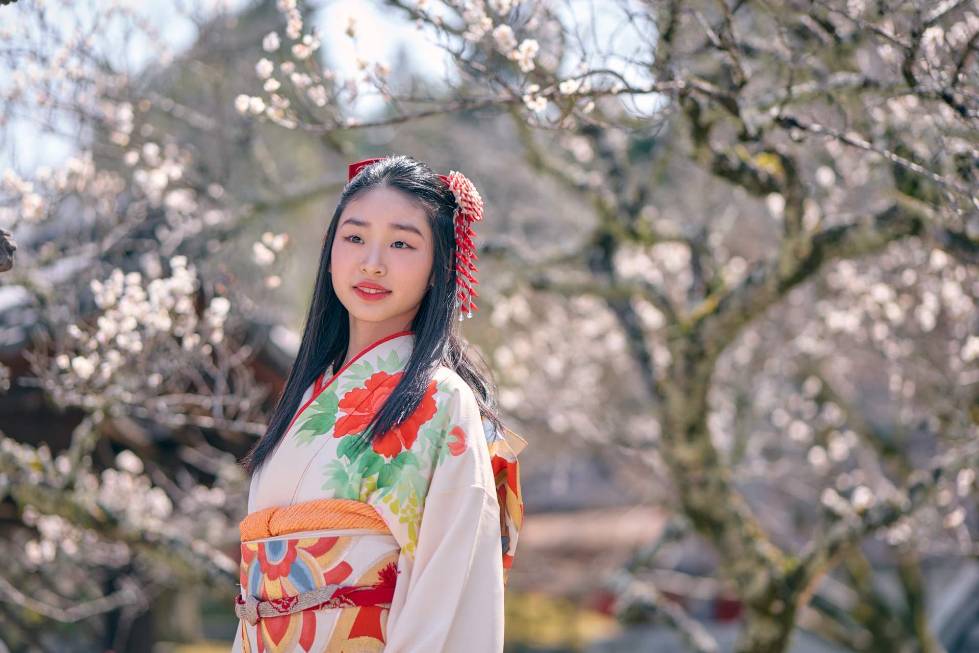 京都 嵐山 法輪寺で行われる十三参りの記念撮影イメージ